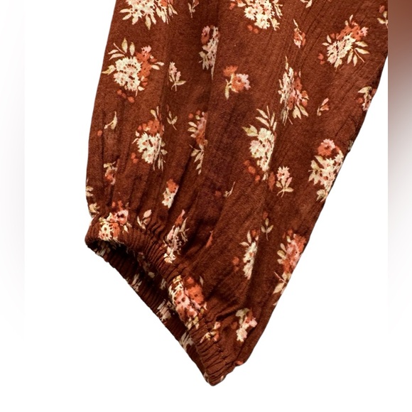 Madewell ladder trim ruffle top in dandelion burnished mahogany, cotton, small - Picture 7 of 8